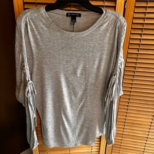INC brand long sleeve pullover light gray top
